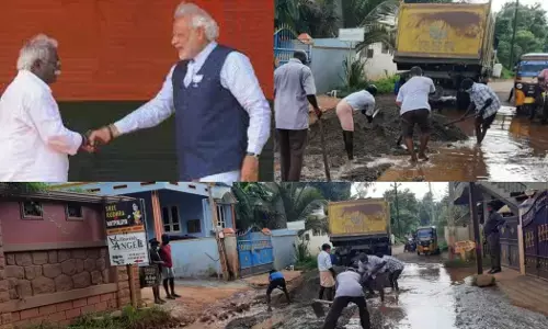 களத்தில் கலக்கும் பா.ஜ.க எம்.எல்.ஏ M.R. காந்தி : தம்மத்துக்கோணம் குருகுலம் சாலை சீரமைப்பு துவங்கியது..!