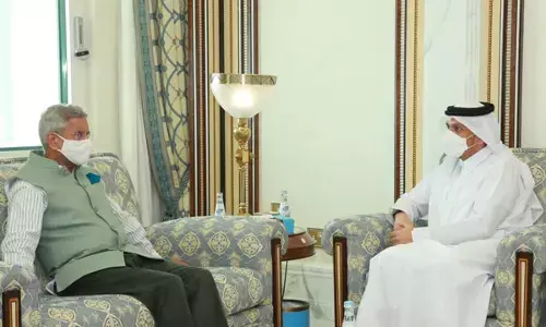 கத்தார் நாட்டின் துணை பிரதமருடன், இந்திய வெளியுறவுத்துறை அமைச்சர் சந்திப்பு.!