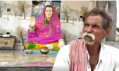 கொரோனா தொற்றால் இறந்த காதல் மனைவிக்கு கோவில் கட்டி வழிபடும் கணவர்!