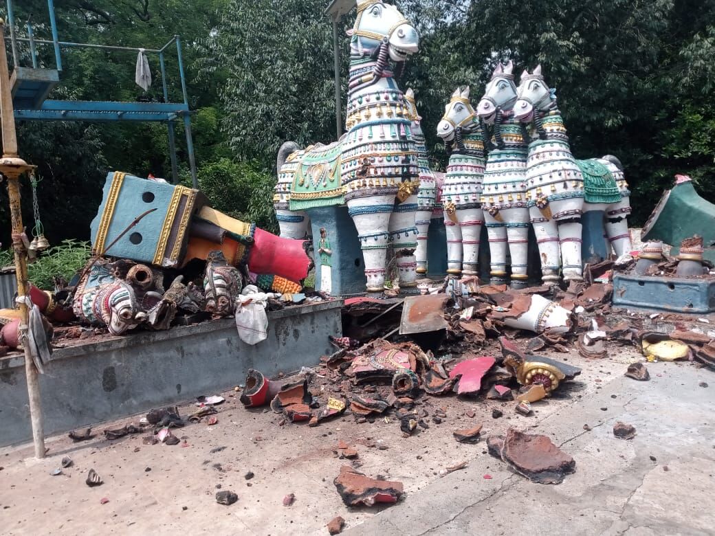 சிறுவாச்சூரில் மீண்டும் சாமி சிலைகள் உடைப்பு - மர்மநபர்கள் அட்டகாசம் !