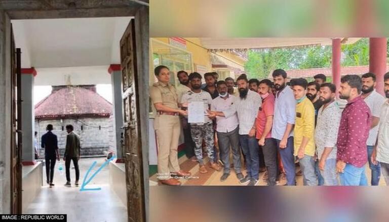 செருப்பு அணிந்து கோவிலில் நுழைந்த  இளைஞர்கள்: வீடியோ எடுத்து சமூக வலைதளங்களில் பதிவிட்ட 4 பேர் அதிரடி கைது!