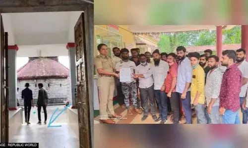 செருப்பு அணிந்து கோவிலில் நுழைந்த  இளைஞர்கள்: வீடியோ எடுத்து சமூக வலைதளங்களில் பதிவிட்ட 4 பேர் அதிரடி கைது!