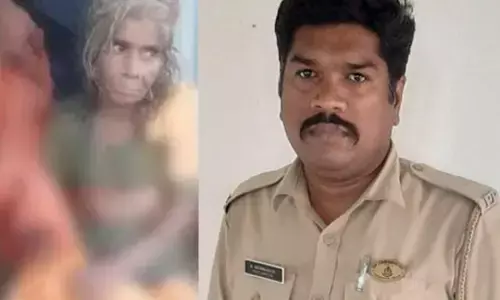 கழிவுநீரில் விழுந்த மூதாட்டியை மீட்டு வீட்டில் பத்திரமாக சேர்த்த காவலர்!