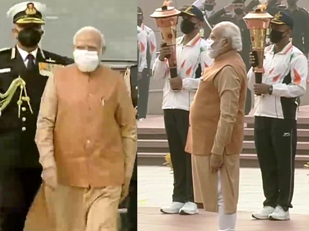 வெற்றி தினம்: தேசிய போர் நினைவு சின்னத்தில் பிரதமர் மோடி மரியாதை!