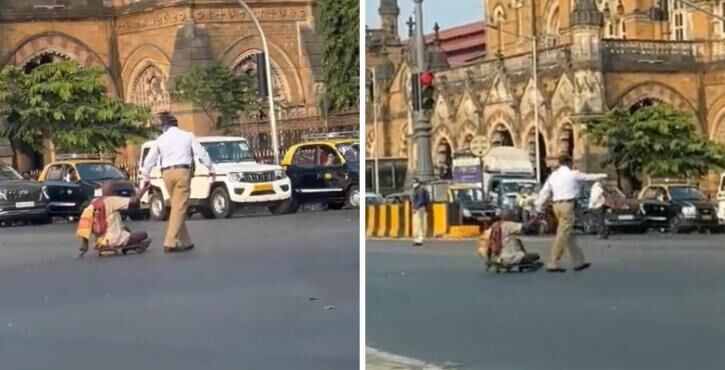 மாற்றுத்திறனாளிக்கு உதவிய காவல் அதிகாரியின் வைரல் வீடியோ !