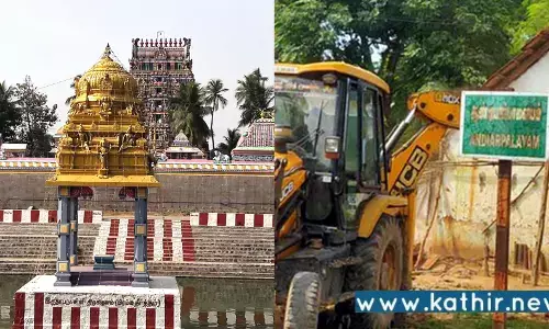 திருக்காஞ்சியில் கோயிலுக்கு சொந்தமான இடத்தில் ஆக்கிரமித்து கட்டப்பட்ட வீடுகள் இடிப்பு!