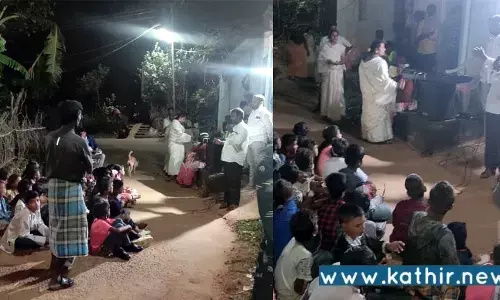 இருளர் சமுதாயத்தினரிடம்  கிறிஸ்தவ மதமாற்ற பிரச்சாரம்!