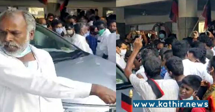 எங்களுக்கு எங்கே சீட்: அமைச்சர் செந்தில் பாலாஜி காரை முற்றுகையிட்ட தி.மு.க.வினர்!