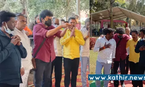 புனித் ராஜ்குமாரின் நினைவிடத்தில் அஞ்சலி செலுத்திய விஜய்