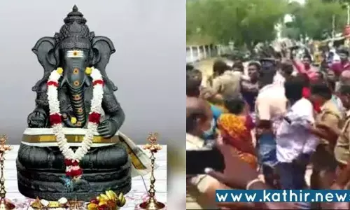 கரூர்: விநாயகர் சிலை அப்புறப்படுத்துவதை தடுத்த பா.ஜ.க.வினர் கைது!