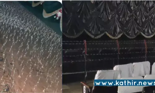 கம்பி வேலி போட்டு ரசிகர்களை தடுத்து நிறுத்தும் தெலுங்கு திரையுலகம் கம்பி வேலி போட்டு ரசிகர்களை தடுத்து நிறுத்தும் தெலுங்கு திரையுலகம்