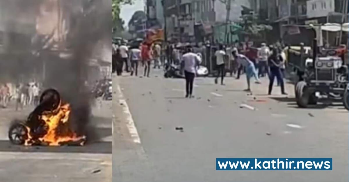 குஜராத் ராம நவமி ஊர்வலத்தில் கல், கண்ணாடி பாட்டில் வீசி தாக்கி கலவரம் செய்த 'மர்ம நபர்கள்'