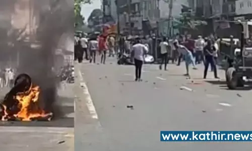 குஜராத் ராம நவமி ஊர்வலத்தில் கல், கண்ணாடி பாட்டில் வீசி தாக்கி கலவரம் செய்த மர்ம நபர்கள்