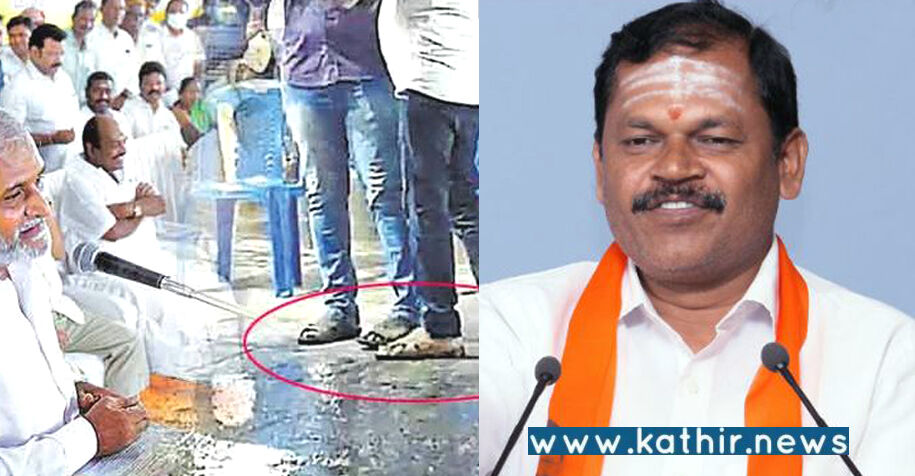 கோயிலில் செருப்புடன் சென்ற தி.மு.க.வினர்: அர்ஜூன் சம்பத் கண்டனம்!