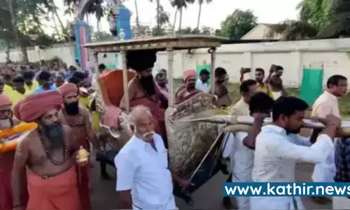 பல்லக்கில் சென்று மயிலை ஆதீனம் வழிபாடு!