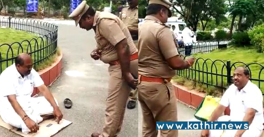 நாமக்கல் மாவட்ட ஆட்சியரை கண்டித்து எம்.பி தர்ணா போராட்டம்!