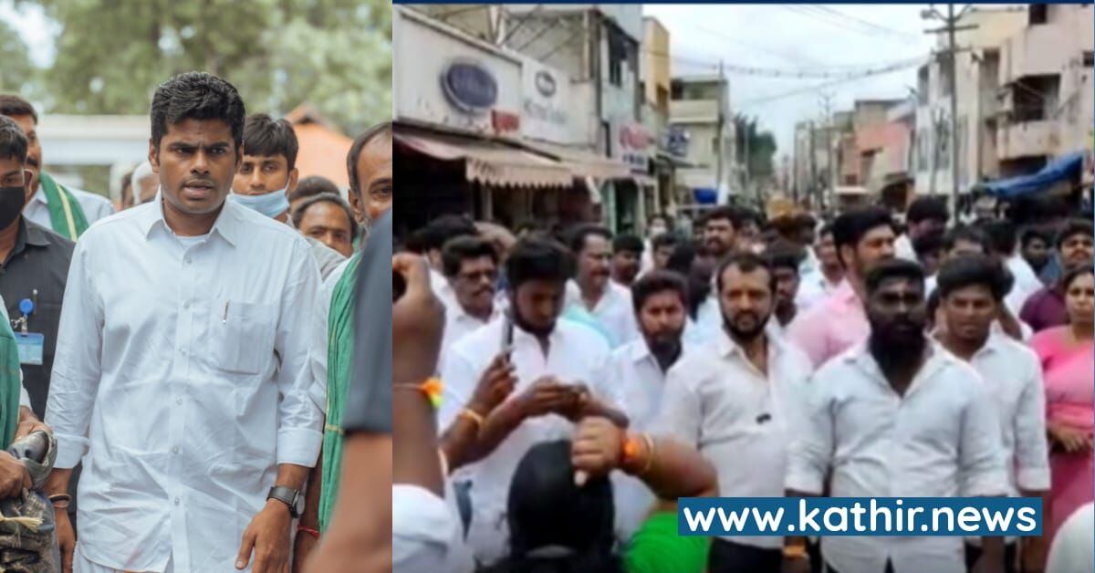 கோவையில் அண்ணாமலை பேனரை அகற்ற சொல்லிய காவல்துறை - போராட்டத்தில் பா.ஜ.க'வினர்