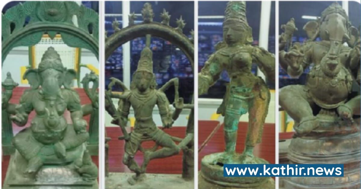 கடத்தப்பட இருந்த 6 ஐம்பொன் சிலைகள் மீட்பு - எந்த கோவிலுக்கு சொந்தமானவை?