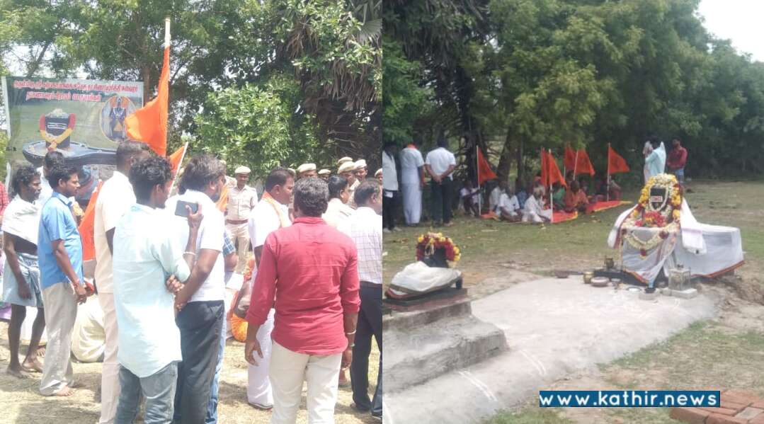 சாமி சிலைகளை அகற்ற வந்த வருவாய்த்துறை அதிகாரிகள்! தடுத்து நிறுத்திய இந்து முன்னணி!