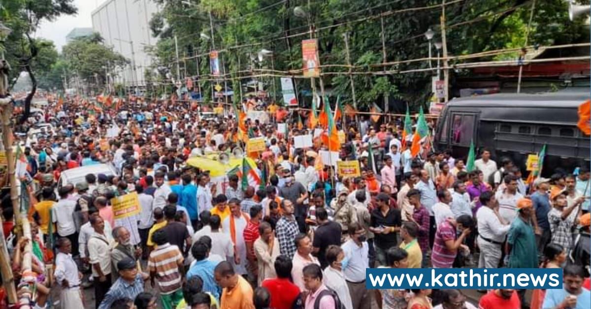 மேற்குவங்கத்தில் பா.ஜ.க'வினர் மீது அடக்குமுறை நடவடிக்கை - மம்தா ஊழலை கண்டிக்கும் போராட்டத்தில் கலவரம்