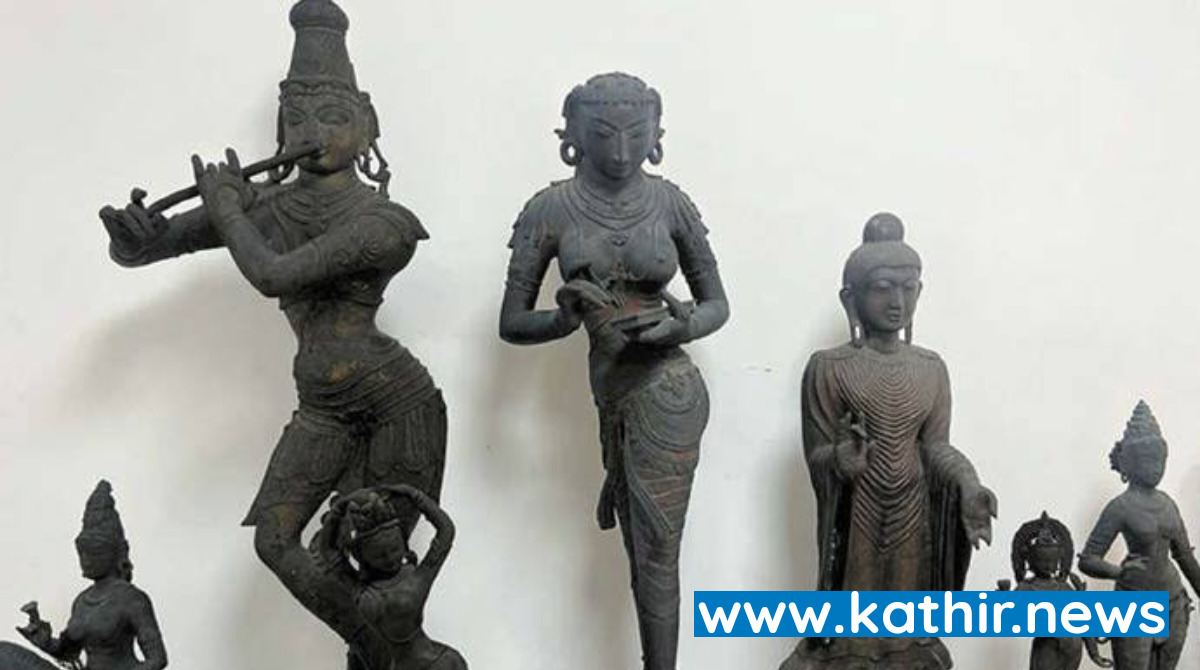 அமெரிக்காவில் வசிப்பவர் வீட்டில் பதுக்கிய சாமி சிலைகள் பறிமுதல்