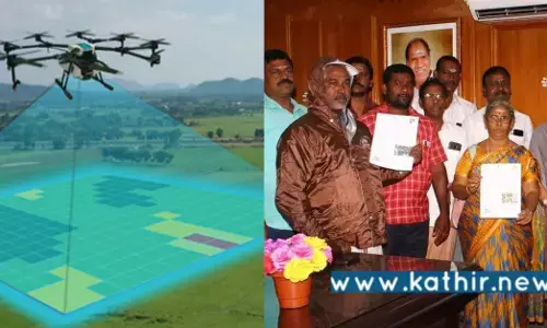 புதுச்சேரியில் டிரோன் மூலம் நில அளவீடு - 163 பயனாளர்களுக்கு சொத்து அடையாள அட்டை!