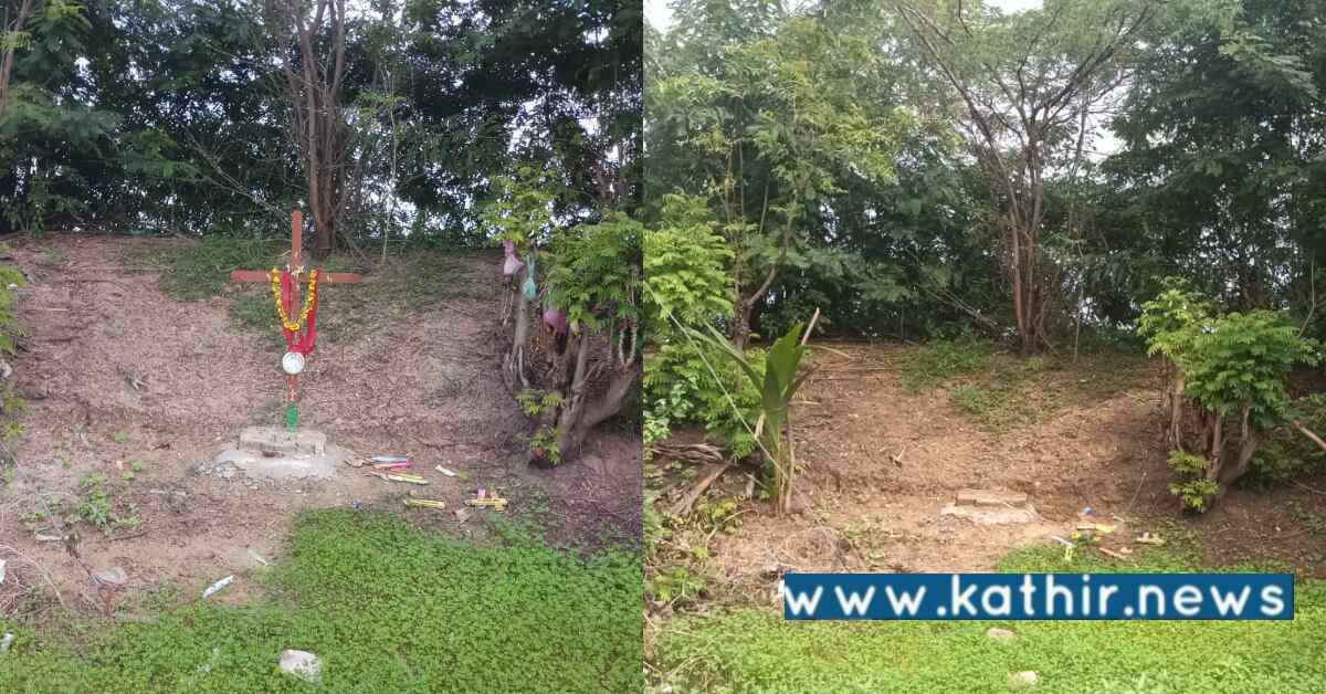 குளக்கரையில் சிலுவை உண்ட முயற்சித்த நபர்கள் - தடுத்து நிறுத்திய இந்து முன்னணி!