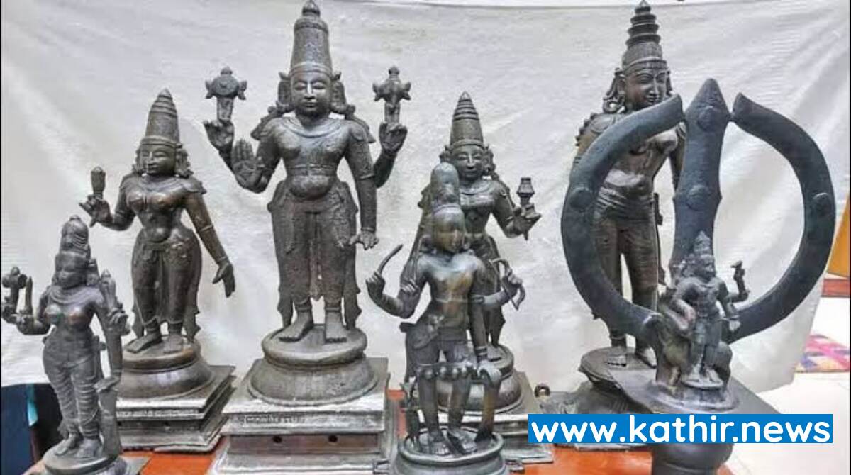 சென்னையில் 300 ஆண்டுகள் பழமையான சாமி சிலைகள் மீட்பு  - பெண்ணிடம் போலீசார் விசாரணை