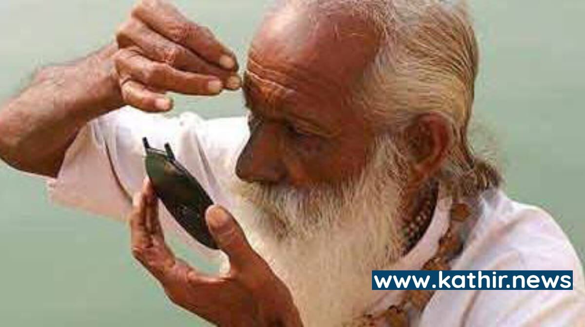 Why do we place sacred objects like sandalwood and vibhuti between the