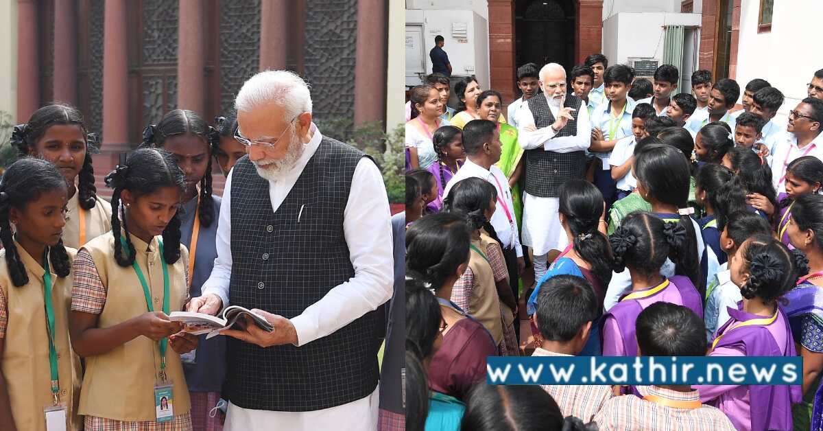 தமிழக மாணவர்களுடன் ஆர்வமாக உரையாடிய பிரதமர்: எங்கு சந்தித்தார்கள் தெரியுமா?