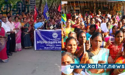 சத்துணவு ஊழியர்கள் போராட்டம்... மெழுகு பற்றி ஏந்தி மன்றாடல்... நடந்தது என்ன?