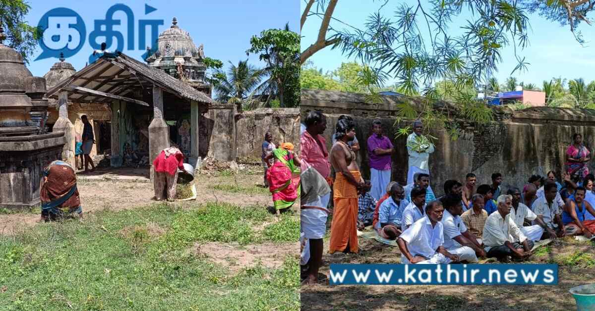 பாழடைந்த கோவில்.. அறநிலையத் துறை செய்ய வேண்டியதை செய்த இந்து முன்னணி..