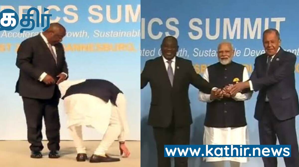 பிரிக்ஸ் மாநாட்டில் கூட்டு புகைப்படம் எடுக்க வந்தபோது நெகிழச் செய்த பிரதமரின் செயல்: இப்படியும் கூட ஒரு தலைவரா?