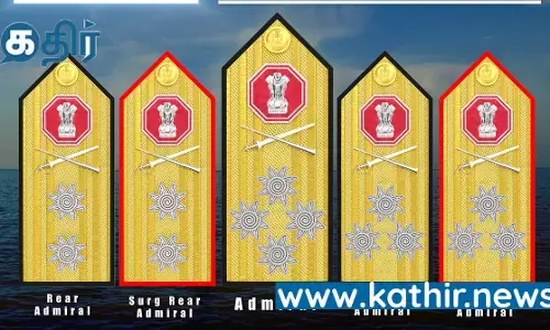 இந்திய கடற்படை உயர் அதிகாரிகளின் தோள்பட்டை எபாலெட்டுகளில் சத்ரபதி சிவாஜி ராஜமுத்திரை புதிய அறிவிப்பை வெளியிட்டது மத்திய அரசு