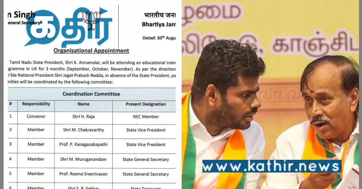 தமிழக பா.ஜ.கவில் ஆறு பேர் கொண்ட ஒருங்கிணைப்பு குழு அமைப்பு.. ஏன் தெரியுமா?