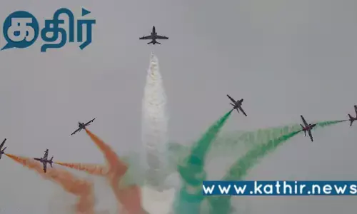 மெரினா கடற்கரையில் மெய்சிலிர்க்க வைக்கும் விமான சாகசக் காட்சி.. வரலாற்று சிறப்புமிக்க நிகழ்ச்சி..