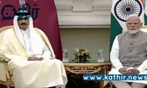 சிவப்பு கம்பள வரவேற்பில் கத்தார் மன்னர்: டெல்லியில் சிறப்பு வரவேற்பு!