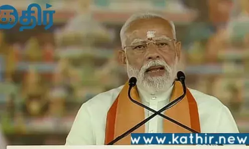 திமுகவின் ஊழல் மோசடிகள் குறித்து மதுரை பொதுக்கூட்டத்தில் பிரதமர் மோடி பேச்சு!!